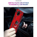 Wholesale Tech Armor Ring Stand Grip Case with Metal Plate for Samsung Galaxy A42 5G (Red)